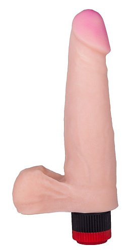 Упругий вибратор телесного цвета с мошонкой LOVETOY (А-Полимер) ART-Style №10 001607ru (20 см)