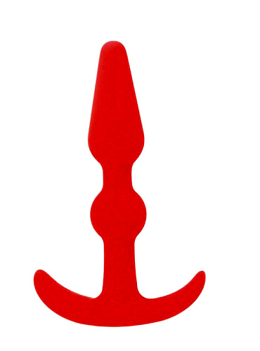 Красная силиконовая втулка для анальной стимуляции NMC SMILING SILICONE BUTT PLUG RED 111591 (8,9 см)