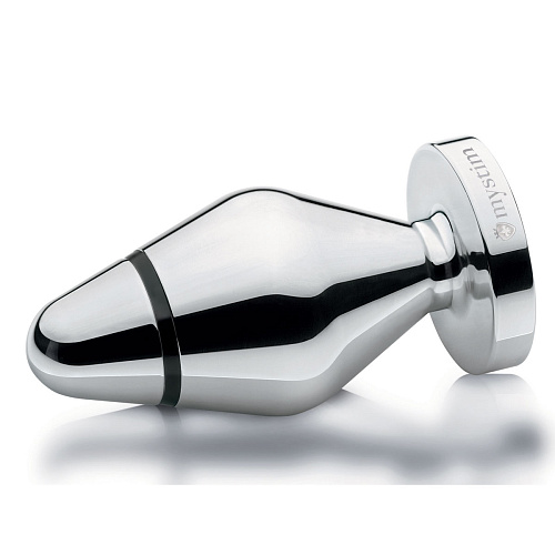 Серебристый анальный электростимулятор размера XXL MyStim Giant John 46230 (16 см)