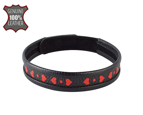 Чёрный ошейник-чокер с красными сердечками Sitabella 3022-1