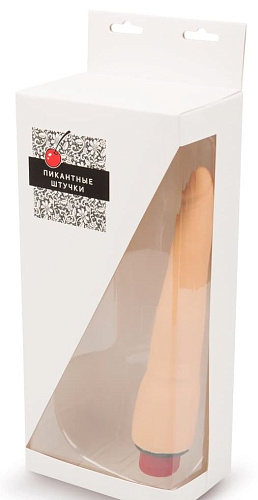 Телесный реалистичный вибратор с узкой головкой Пикантные штучки DP02120-1 (23,5 см)