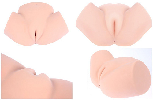 Мастурбатор-полуторс телесного цвета с вагиной и анусом KOKOS Samanda M01-003-07