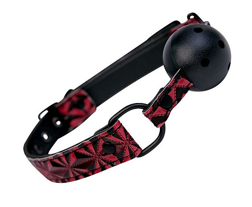 Кляп-шар с ремешками из материала с 3d-эффектом ToyFa 708031