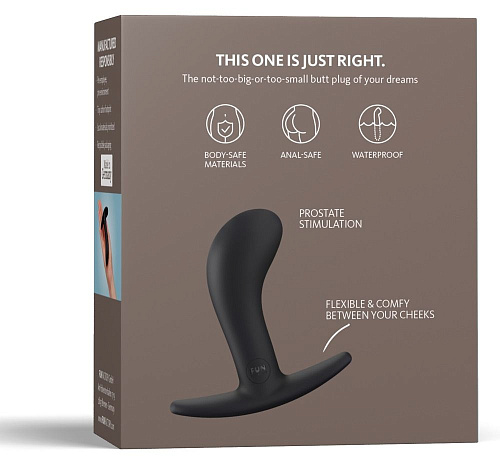 Чёрная анальная пробка Fun Factory Bootie M 24808 (9,3 см)