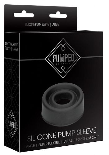 Чёрная уплотнительная насадка для помпы Shots Media BV Silicone Pump Sleeve Large PMP028BLK