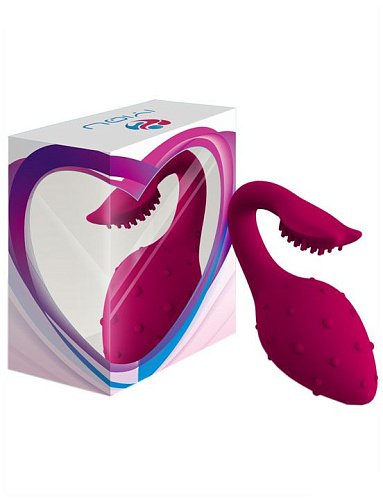 Малиновый вибратор-клубничка с хвостиком Iyiqu IYQ-TDF-01 (9,6 см)