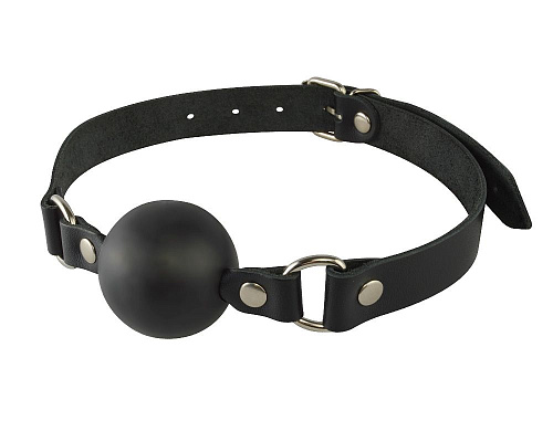 Кляп-шар на чёрных кожаных ремешках Sitabella 3091-1