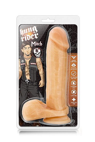 Телесный фаллоимитатор на присоске Blush Novelties Hung Rider Mitch BL-16473