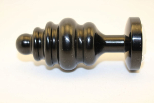 Чёрная фигурная анальная пробка с розовым кристаллом 4sexdreaM 47474 (8,2 см)