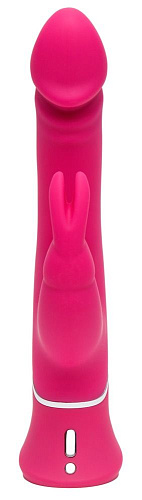 Розовый вибратор-кролик Happy Rabbit Realistic Dual Density Rechargeable Rabbit Vibrator 79370 (25,5 см)