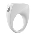 Белое эрекционное кольцо с вибрацией OVO B6 WHITE