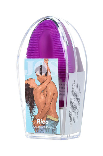 Фиолетовое перезаряжаемое виброкольцо с ресничками JOS RICO 782013