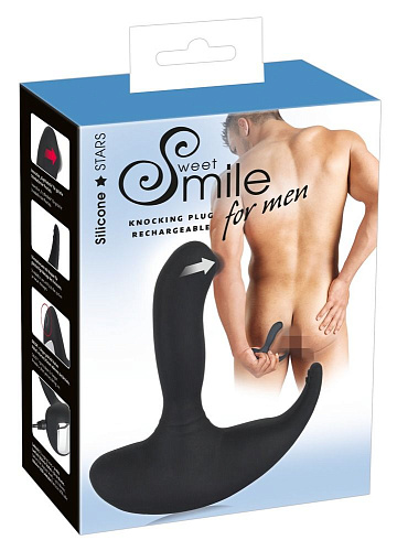 Чёрный вибростимулятор простаты с 8 режимами вибрации и движущимся язычком Orion 0588342