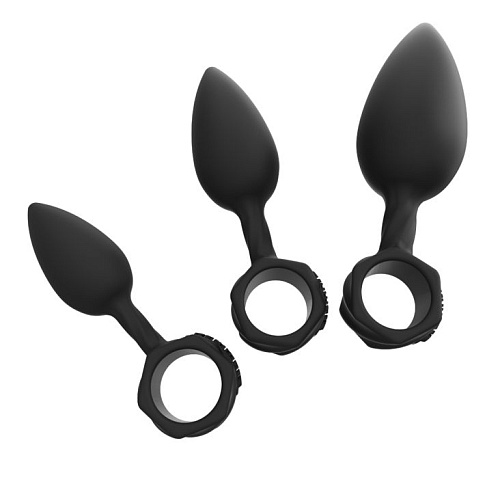 Набор чёрных анальных плагов Bathmate Anal Training Plugs BM-V-AP