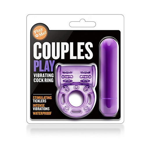 Фиолетовое эрекционное виброкольцо Blush Novelties Couples Play Vibrating Cock Ring BL-77901