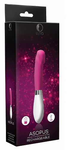 Розовый перезаряжаемый вибратор Shots Media BV Asopus LUNA020PNK (21 см)