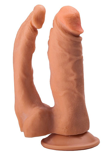Двойной гелевый фаллоимитатор на присоске телесного цвета LOVETOY (А-Полимер) 101900 (15 см)