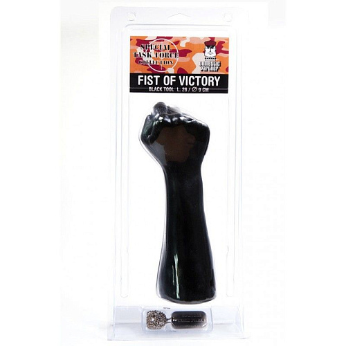 Чёрный стимулятор для фистинга в виде руки с кулаком O-Products Fist of Victory Black 115-SPT81B (26 см)