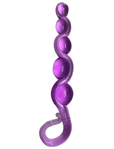 Фиолетовая анальная цепочка из геля Eroticon 30277 (22 см)