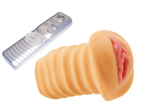 Мастурбатор-вагина телесного цвета с вибрацией и пультом управления NMC PURE INDULGENCE 150155