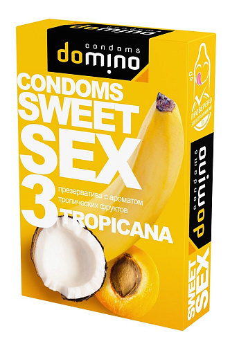 Презервативы для орального секса с ароматом тропических фруктов Domino Sweet Sex Tropicana №3 (3 шт)