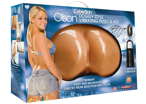Попка и вагина телесного цвета с вибраций Topco Sales TLC Bree Olson CyberSkin Doggy Style Vibrating Pussy Ass 1070012