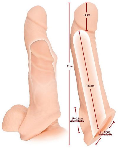 Телесная насадка-удлинитель с фиксацией мошонки Orion 05329830000 (21 см)