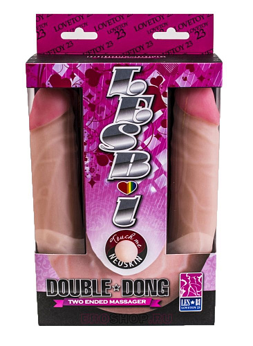 Двухголовый фаллоимитатор телесного цвета из киберскин LOVETOY (А-Полимер) 931303 (45 см)