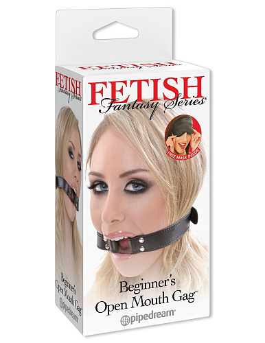 Чёрный кляп-кольцо Pipedream Beginner s Open Mouth Gag PD2132-23