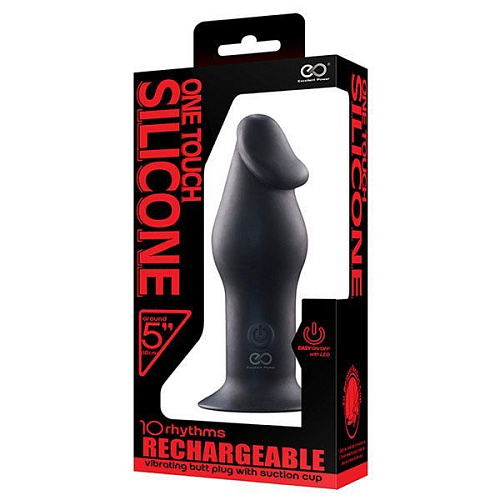 Чёрный анальный вибромассажёр NMC 5INCH RECHARGEABLE BUTTPLUG 111792 (12,7 см)