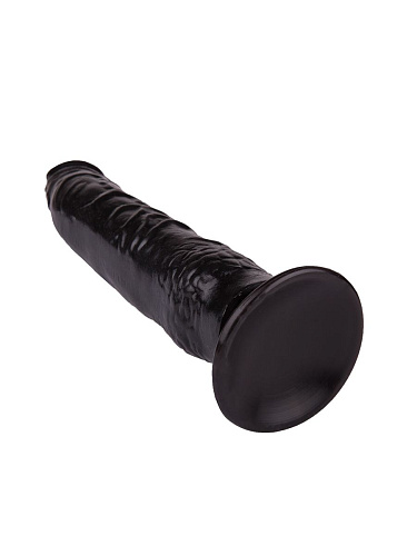 Фаллоимитатор на присоске из чёрного геля LOVETOY (А-Полимер) 400700 (17 см)