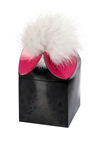 Серебристая анальная пробка с белым заячьим хвостом Wild Lust 9581