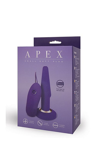 Фиолетовая анальная вибропробка Seven Creations APEX BUTT PLUG SMALL PURPLE 2415-03PU/APU BX (14 см)