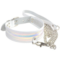 Белый ошейник с поводком и перламутровыми вставками Sitabella 3126-39