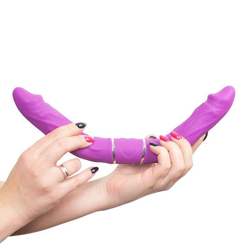 Фиолетовый двусторонний вибратор RestArt Nixon RA-355 (35 см)