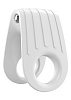 Двойное белое эрекционное кольцо с вибрацией OVO B12 WHITE