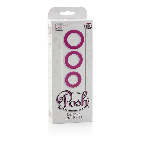 Набор розовых эрекционных колец California Exotic Novelties Posh Silicone Love Rings SE-1369-10-3