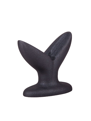 Чёрный анально-вагинальный плаг LOVETOY (А-Полимер) A blooming tulip S+ 429603