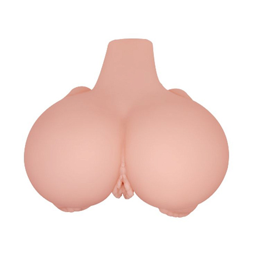 Реалистичная попка телесного цвета с 2 любовными тоннелями и вибрацией Baile BM-009115Z-1