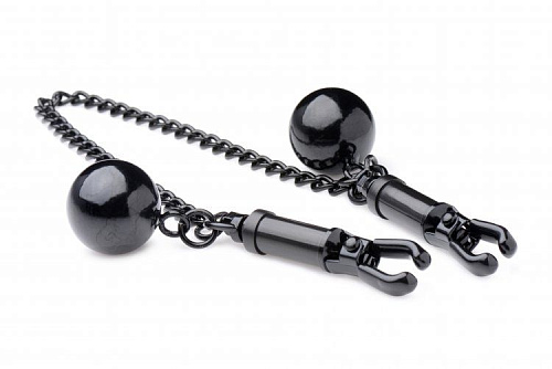 Зажимы для сосков с утяжелителями и цепочкой XR Brands Clamps with Ball Weights and Chain IS120