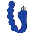 Синий силиконовый анальный вибромассажер-ёлочка Bior toys ST-40173-2