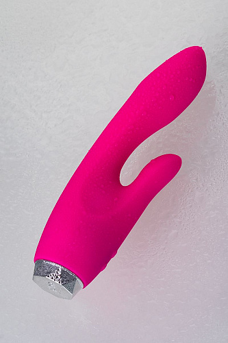 Розовый вибратор с клиторальным стимулятором ToyFa L EROINA 561002 (18 см)