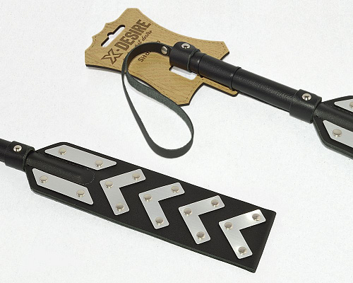 Чёрная шлёпалка с имитирующими металл вставками Sitabella 3040-1