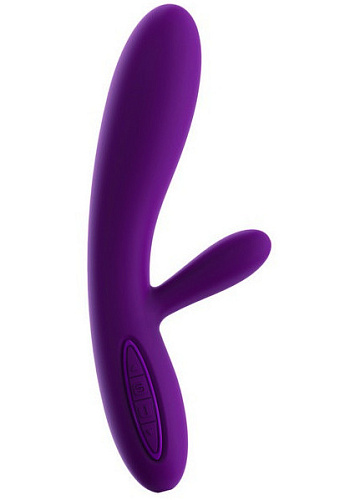 Фиолетовый вибратор с клиторальным стимулятором и с уникальной функцией подогрева Svakom Lester SLDV-01-04