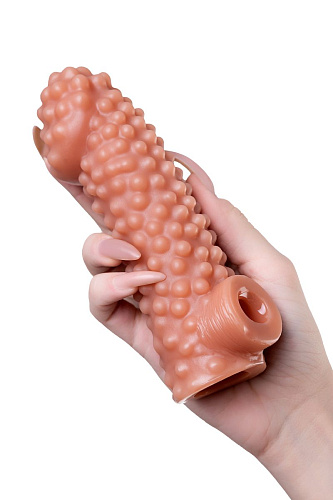 Телесная насадка на фаллос с отверстием для мошонки KOKOS RES.004-M (15,6 см)