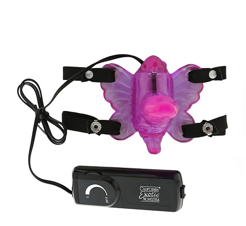 Розовая клиторальная бабочка с отростком California Exotic Novelties Venus Penis SE-0592-14-3