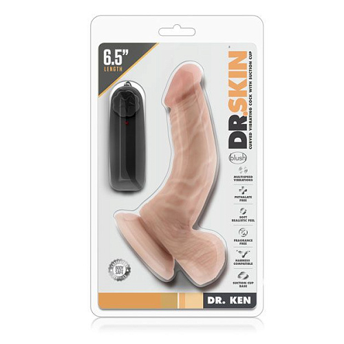 Телесный вибратор Blush Novelties Dr. Ken BL-13483 (16,5 см)