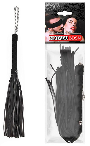 Чёрная многохвостая плеть-флоггер Bior toys NTB-80642 (40 см)
