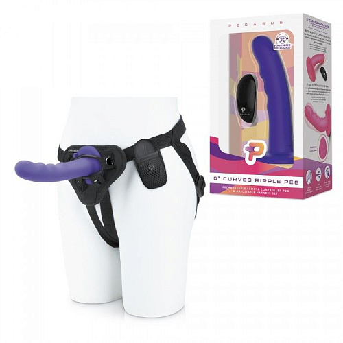 Фиолетовый ребристый вибрострапон Pegasus PEG-003 (14 см)