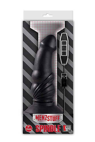 Чёрная анальная вибропробка, работающая от USB Dream Toys MENZSTUFF SPINDLE 10FUNCTION BUTT PLUG 21134
